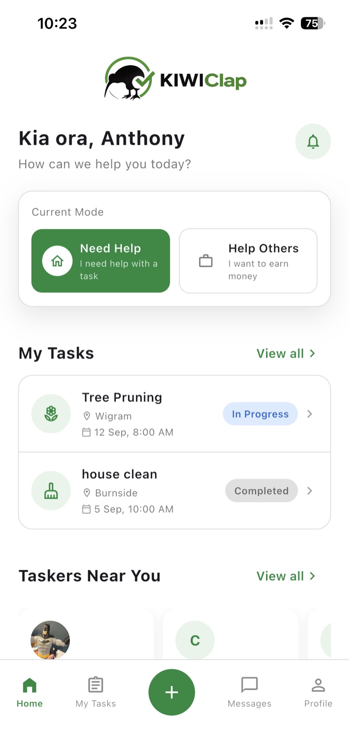 Home screen, Need Help mode