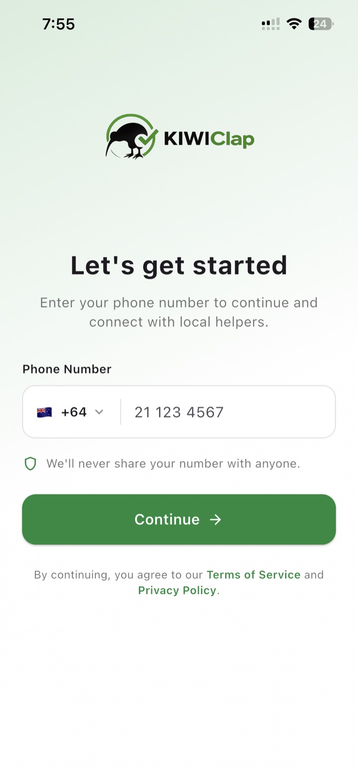 Sign in with phone number