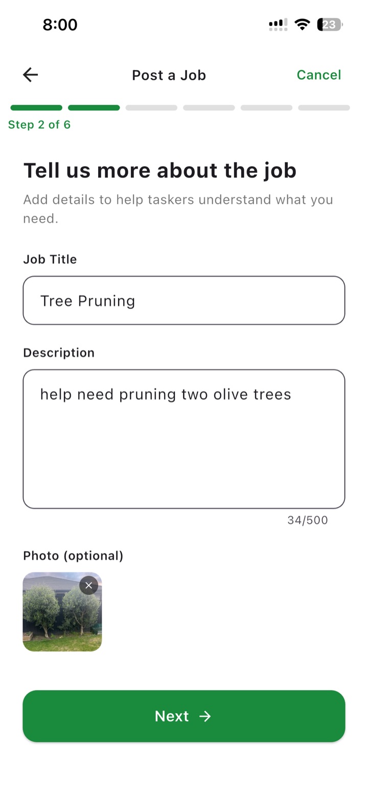 Add job details