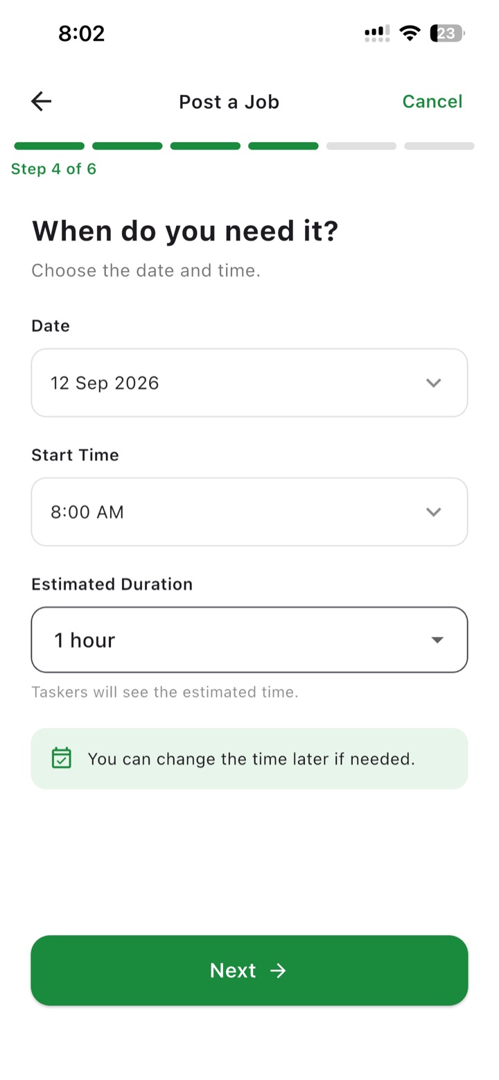 Pick date and time